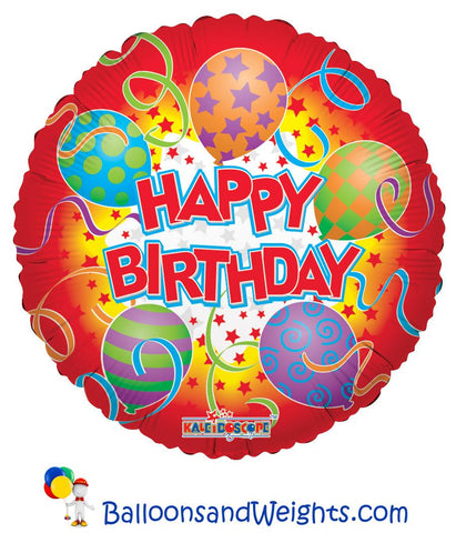 18 Inch Happy Birthday Printed Foil Balloon | 100 pc