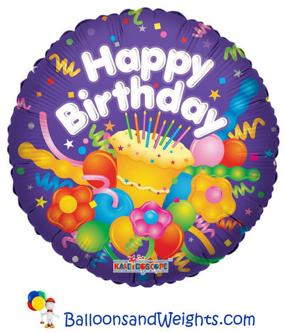 18 Inch Happy Birthday With Cake Foil Balloon | 100 pc