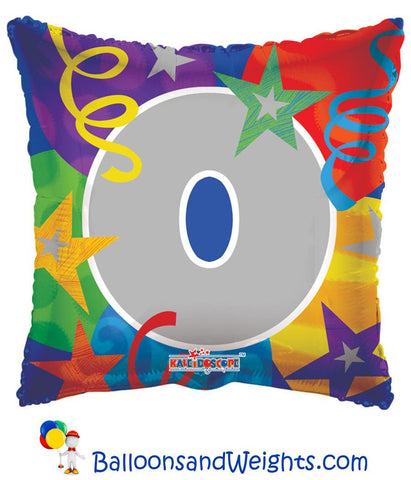 18 Inch Party Number 0 Foil Balloon | 100 pc