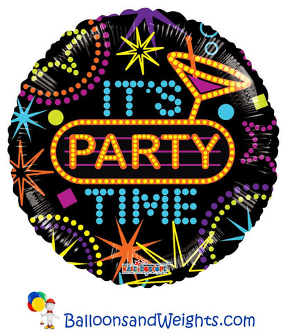 18 Inch It's Party Time Foil Balloon | 100 pc